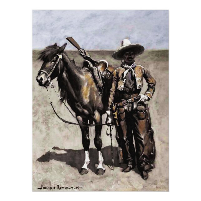 Póster Un Buccaro mexicano en Texas por Frederic Remingto (Anverso)