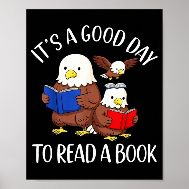 Póster Un buen día para leer un libro águila bibliotecari (Frente)