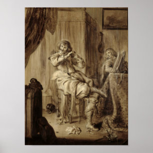 Póster Un caballero en su retrete, 1660