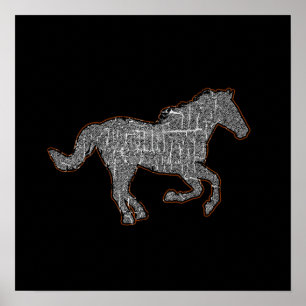 Póster un caballo negro