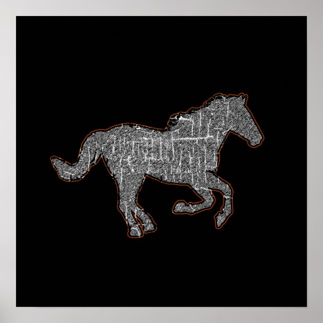 Póster un caballo negro (Frente)