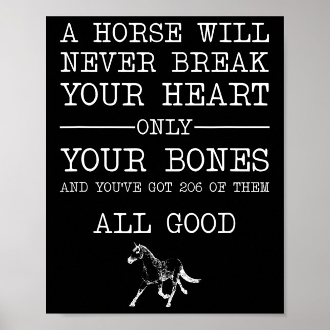 Póster Un caballo nunca romperá tu corazón. (Frente)
