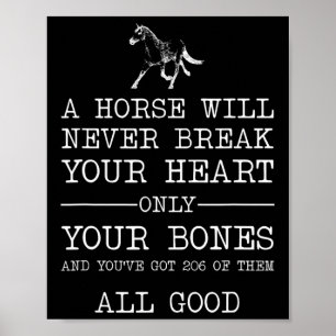 Póster Un caballo nunca romperá tu corazón.