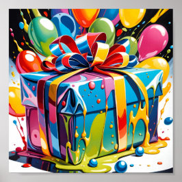 Póster Un cadeau éclatant de couleurs
