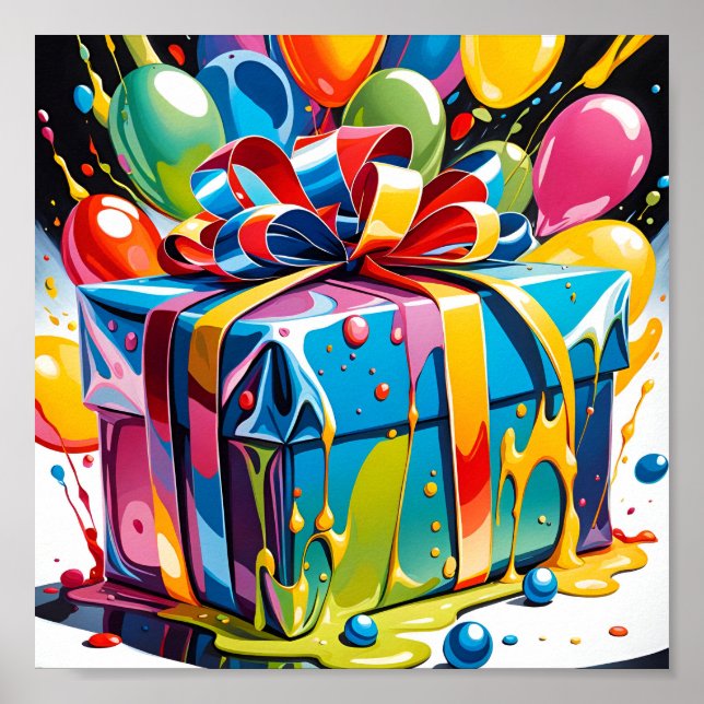 Póster Un cadeau éclatant de couleurs (Frente)