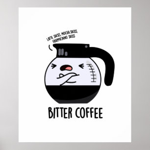 Póster Un café amargo y divertido bollo de comida