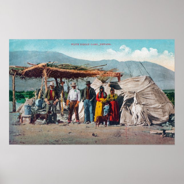 Póster Un campamento indio sin cuartel con nativos de Nev (Frente)