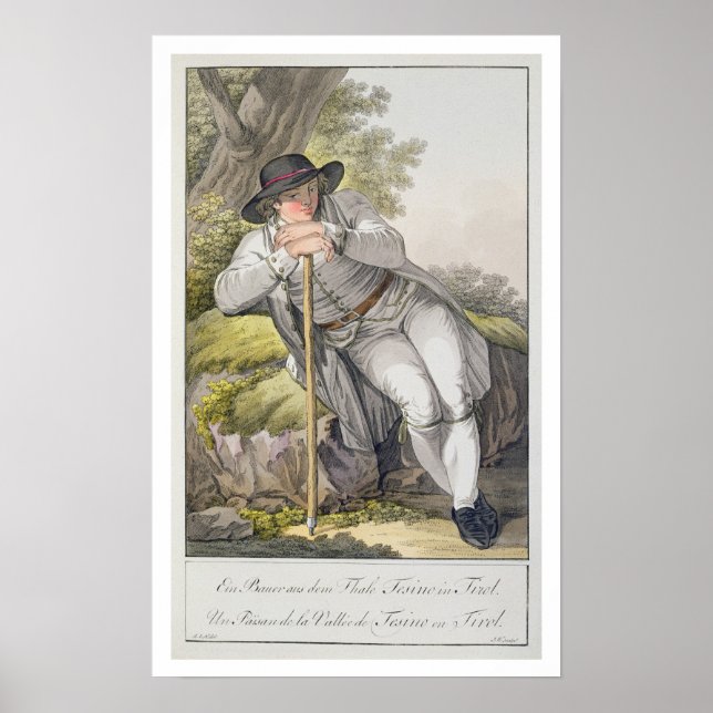 Póster Un campesino del valle de Tesino en el Tirol, de u (Frente)