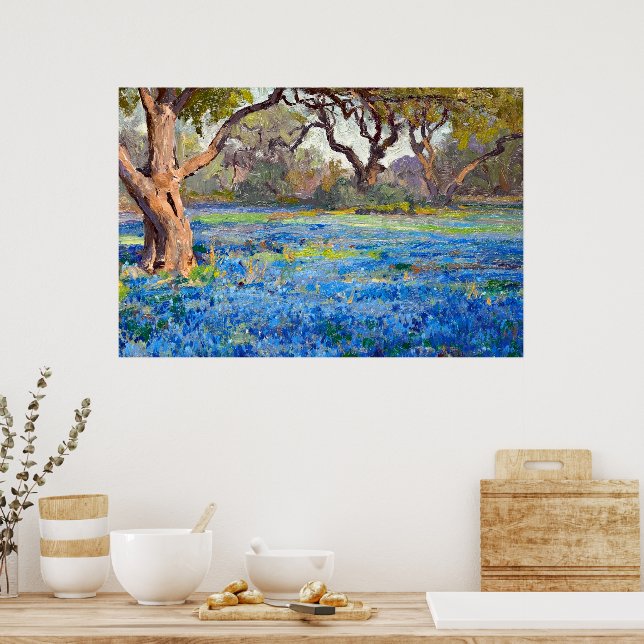Póster Un campo de Bluebonnets en Alamo Heights, 1919 (Cocina)