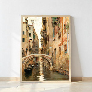 Póster Un canal en Venecia