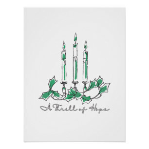 Póster Un candelabro de línea de arte con emoción de espe