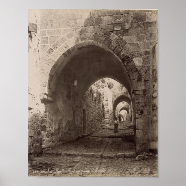 Póster Un carril en la vieja Jerusalén (Frente)
