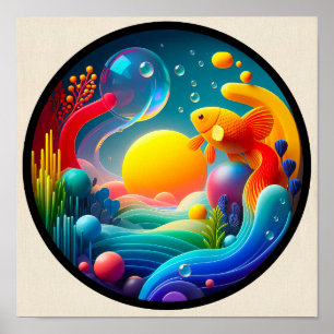 Póster Un cartel abstracto de temática natural moderna