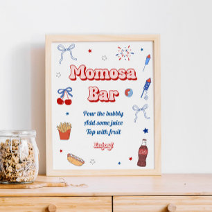 Póster Un cartel de barra de Momosa para la fiesta de reg