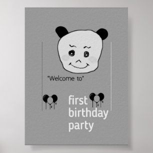 Póster Un cartel de bienvenida de cumpleaños con cara son
