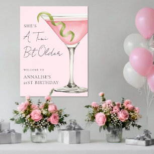 Póster Un cartel de fiesta de cumpleaños con un Martini U