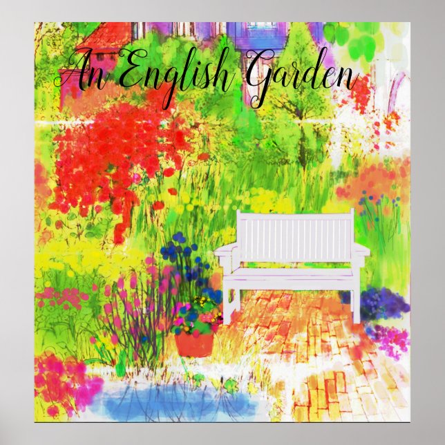 Póster Un cartel de jardín inglés (Frente)