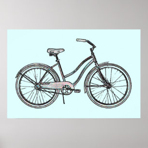 Póster Un cartel retro de bicicleta