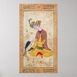 Póster Un cazador golpeando su Halcón