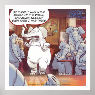 Póster Un Célebre Elefante Blanco En El Poster De La Habi