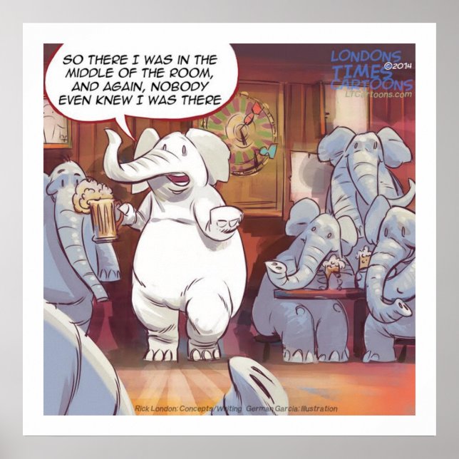 Póster Un Célebre Elefante Blanco En El Poster De La Habi (Frente)