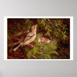Póster Un Chaffinch en su jerarquía, 1877 (aceite en el