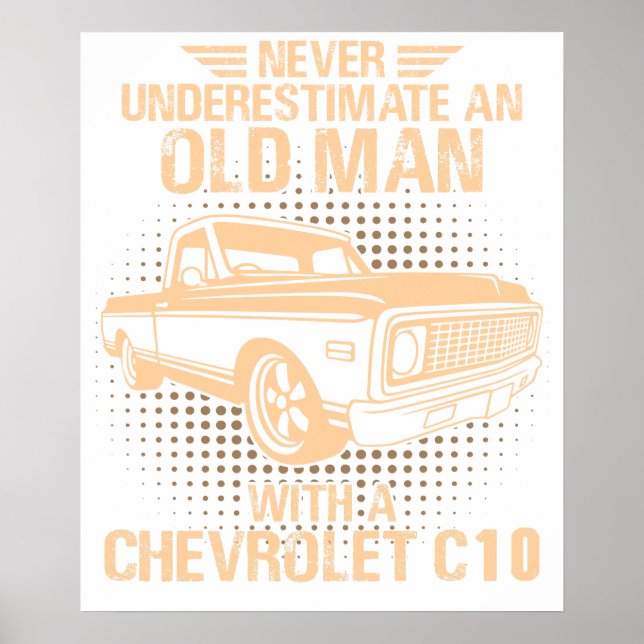 Póster Un Chevrolet C10 de un anciano 1971 a 1972 (Frente)