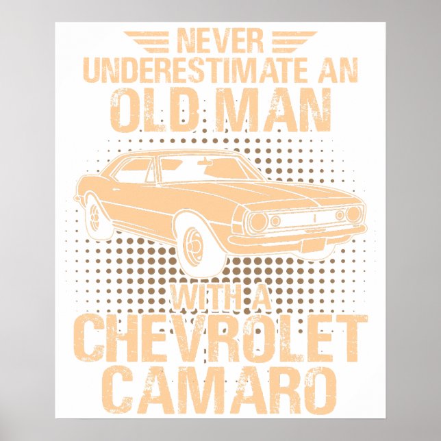 Póster Un Chevrolet Camaro de un anciano 1966 a 68 (Frente)