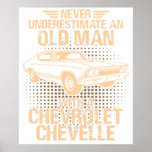 Póster Un Chevrolet Chevelle 1968 de un anciano