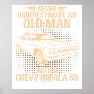 Póster Un Chevrolet Impala Ss 1965 antiguo