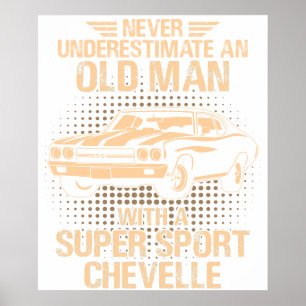 Póster Un Chevrolet Super Sport Chevelle antiguo de 1970