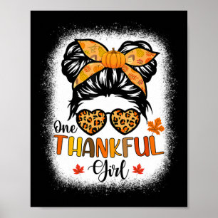 Póster Un Chica agradecido mensaje de agradecimiento Bun 
