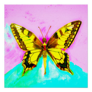 Póster Un chica de mariposa