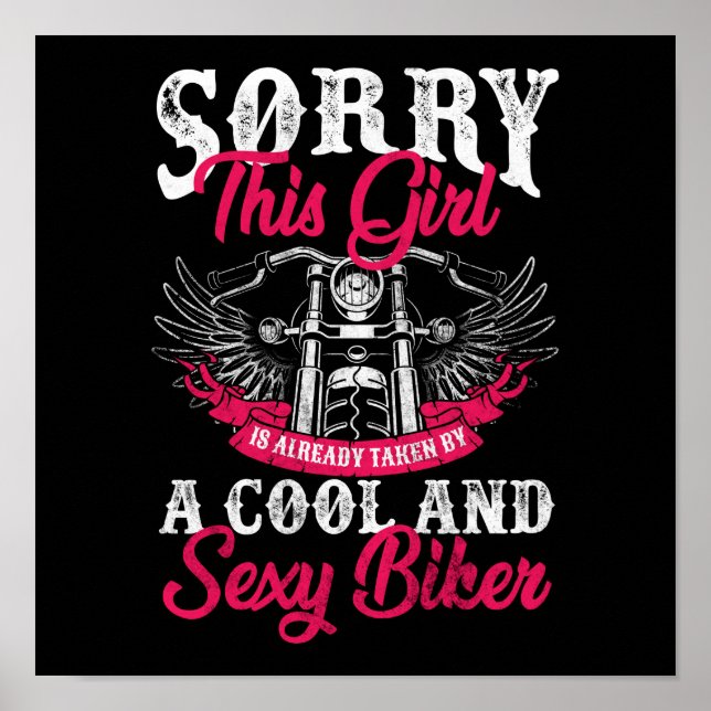 Póster Un Chica De Motocicleta Ya Lo Toma Un Biker (Frente)
