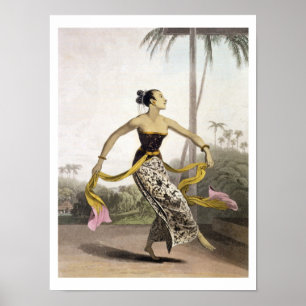 Póster Un Chica de Ronggeng o Dancing, plato 21 de Vol.