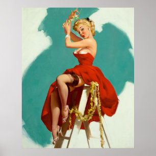 Póster Un Chica de trabajo de puesta en servicio de Art P