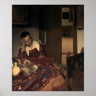 Póster Un Chica dormido por Johannes Vermeer - poster