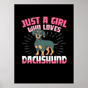 Póster Un Chica que ama a Dachshund