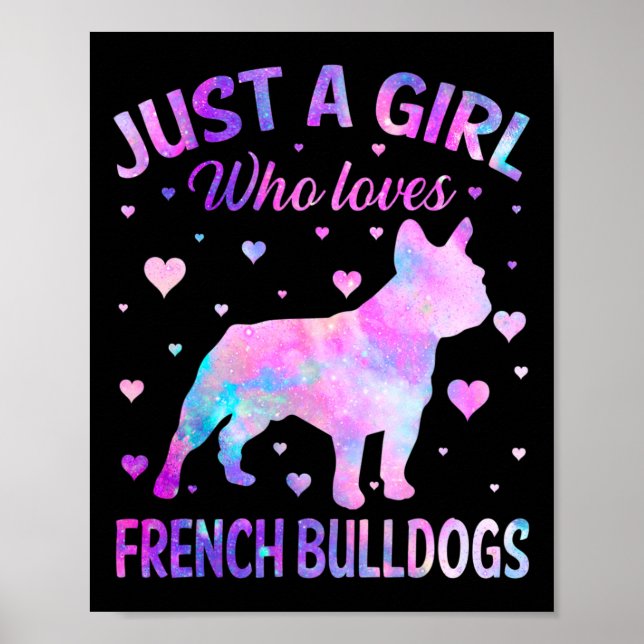 Póster Un Chica que ama a los Bulldoges franceses, el per (Frente)