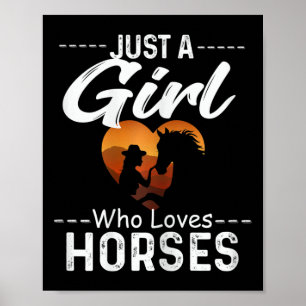 Póster Un Chica que ama a los caballos montando a caballo