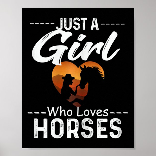 Póster Un Chica que ama a los caballos montando a caballo (Frente)