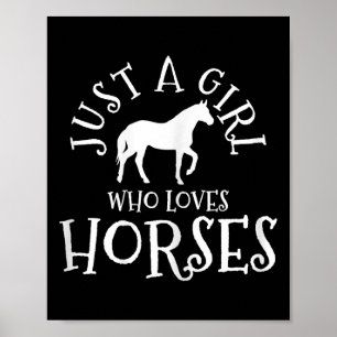 Póster Un Chica que ama a los caballos montando a caballo