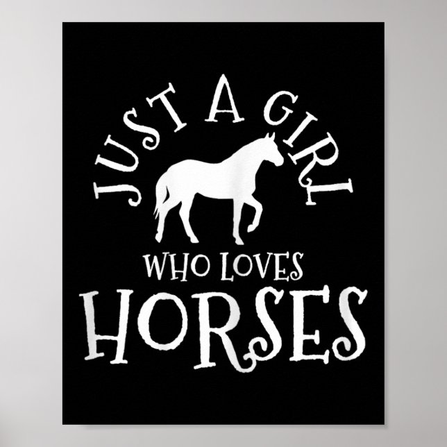 Póster Un Chica que ama a los caballos montando a caballo (Frente)