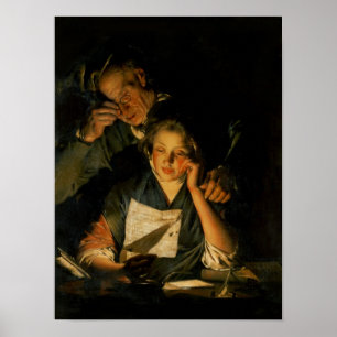 Póster Un chica que lee una letra