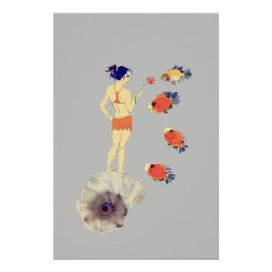 Póster Un chica y un pescado