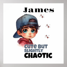 Póster Un chico curo pero ligeramente caótico