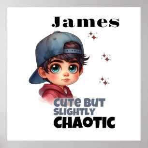 Póster Un chico curo pero ligeramente caótico