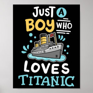 Póster Un chico que ama el Rms Titanic barco de crucero d