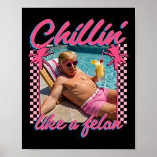 Póster Un Chillin Divertido Como Un Felon Trump 2024