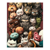 Un colorido grupo de monstruos adorables